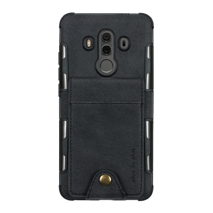 For Huawei Mate 10 Pro Cloth Texture + TPU Shockproof Protective Case with Vertical Flip Card Slots