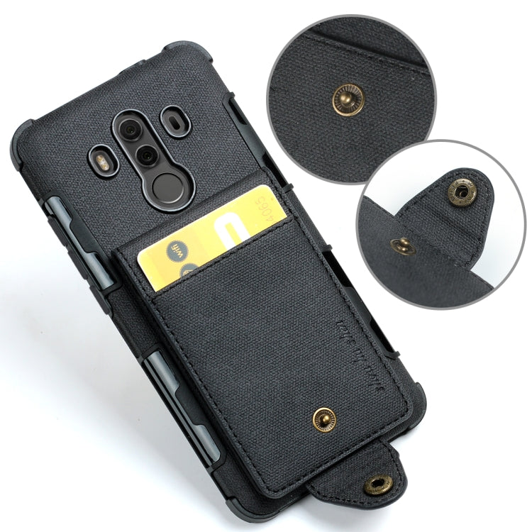For Huawei Mate 10 Pro Cloth Texture + TPU Shockproof Protective Case with Vertical Flip Card Slots