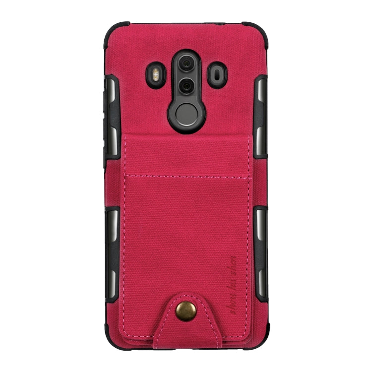 For Huawei Mate 10 Pro Cloth Texture + TPU Shockproof Protective Case with Vertical Flip Card Slots