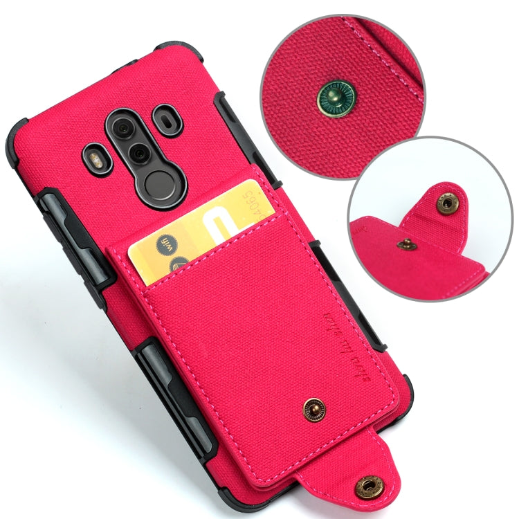 For Huawei Mate 10 Pro Cloth Texture + TPU Shockproof Protective Case with Vertical Flip Card Slots