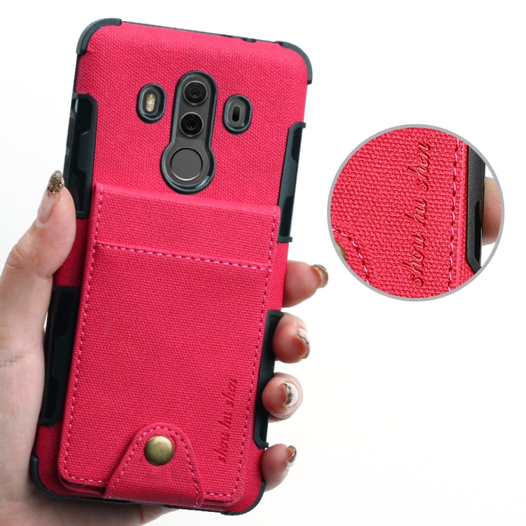 For Huawei Mate 10 Pro Cloth Texture + TPU Shockproof Protective Case with Vertical Flip Card Slots