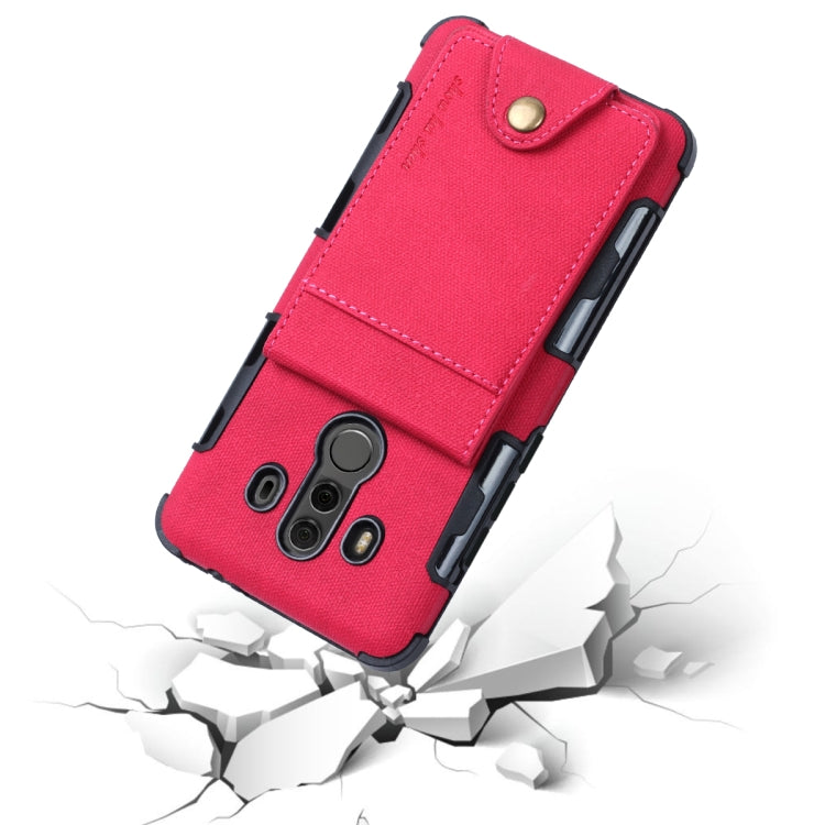 For Huawei Mate 10 Pro Cloth Texture + TPU Shockproof Protective Case with Vertical Flip Card Slots