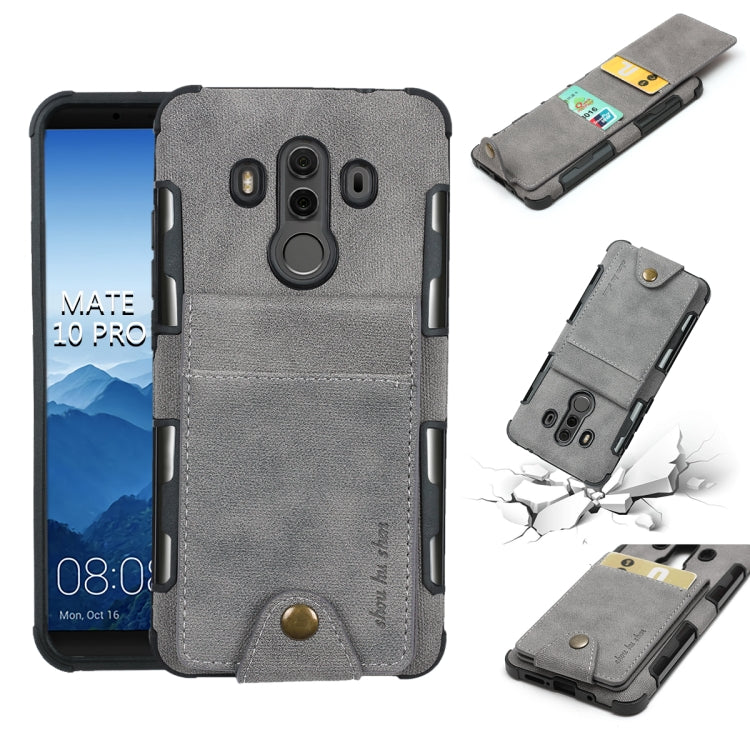 For Huawei Mate 10 Pro Cloth Texture + TPU Shockproof Protective Case with Vertical Flip Card Slots