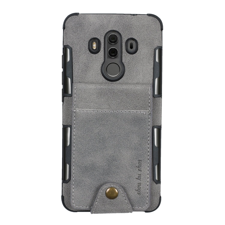 For Huawei Mate 10 Pro Cloth Texture + TPU Shockproof Protective Case with Vertical Flip Card Slots