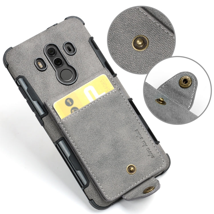 For Huawei Mate 10 Pro Cloth Texture + TPU Shockproof Protective Case with Vertical Flip Card Slots