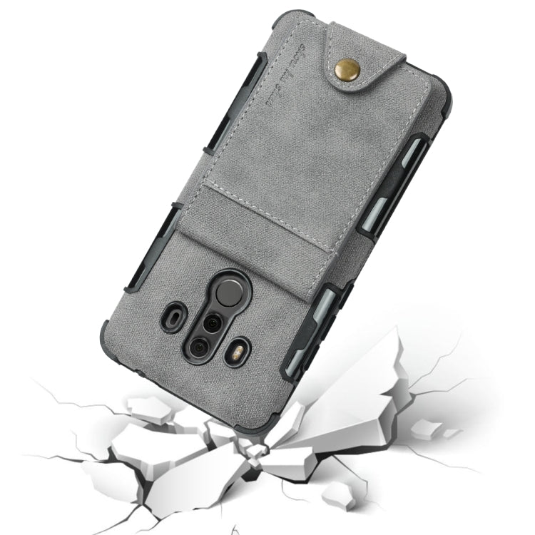 For Huawei Mate 10 Pro Cloth Texture + TPU Shockproof Protective Case with Vertical Flip Card Slots