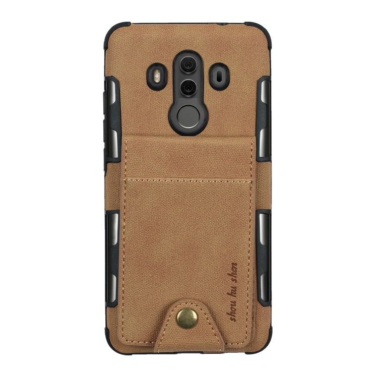 For Huawei Mate 10 Pro Cloth Texture + TPU Shockproof Protective Case with Vertical Flip Card Slots
