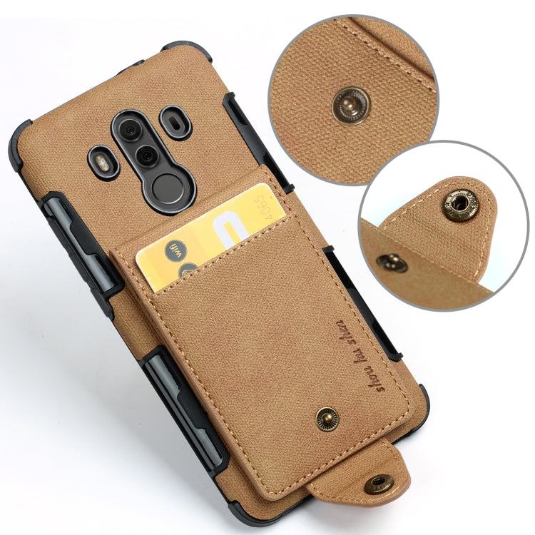 For Huawei Mate 10 Pro Cloth Texture + TPU Shockproof Protective Case with Vertical Flip Card Slots