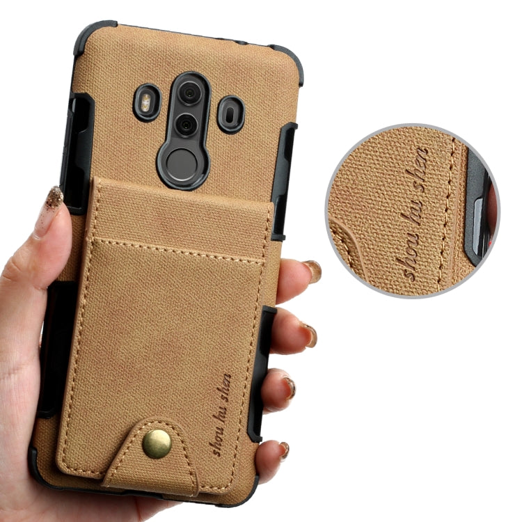 For Huawei Mate 10 Pro Cloth Texture + TPU Shockproof Protective Case with Vertical Flip Card Slots
