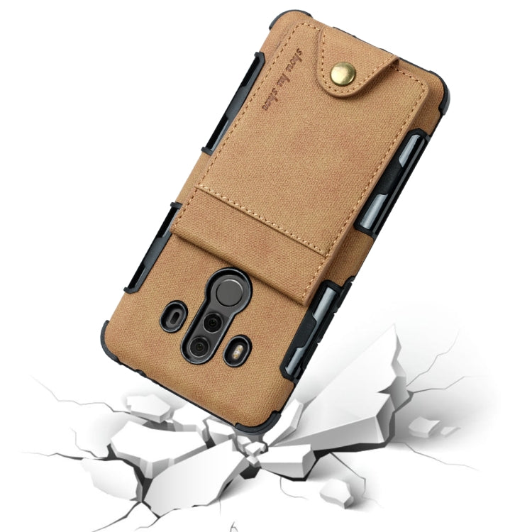 For Huawei Mate 10 Pro Cloth Texture + TPU Shockproof Protective Case with Vertical Flip Card Slots