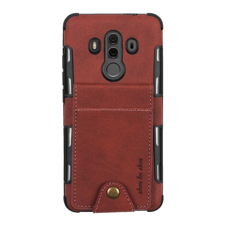 For Huawei Mate 10 Pro Cloth Texture + TPU Shockproof Protective Case with Vertical Flip Card Slots