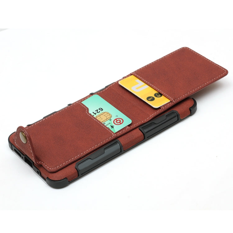 For Huawei Mate 10 Pro Cloth Texture + TPU Shockproof Protective Case with Vertical Flip Card Slots