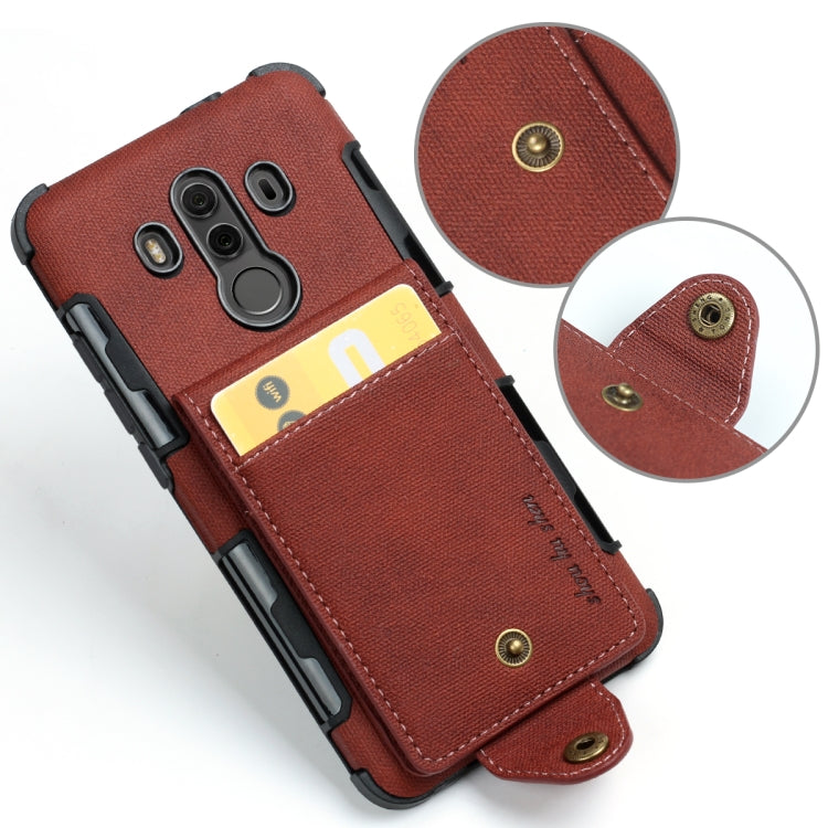 For Huawei Mate 10 Pro Cloth Texture + TPU Shockproof Protective Case with Vertical Flip Card Slots
