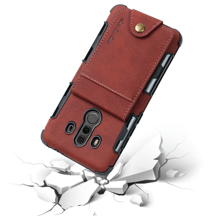 For Huawei Mate 10 Pro Cloth Texture + TPU Shockproof Protective Case with Vertical Flip Card Slots