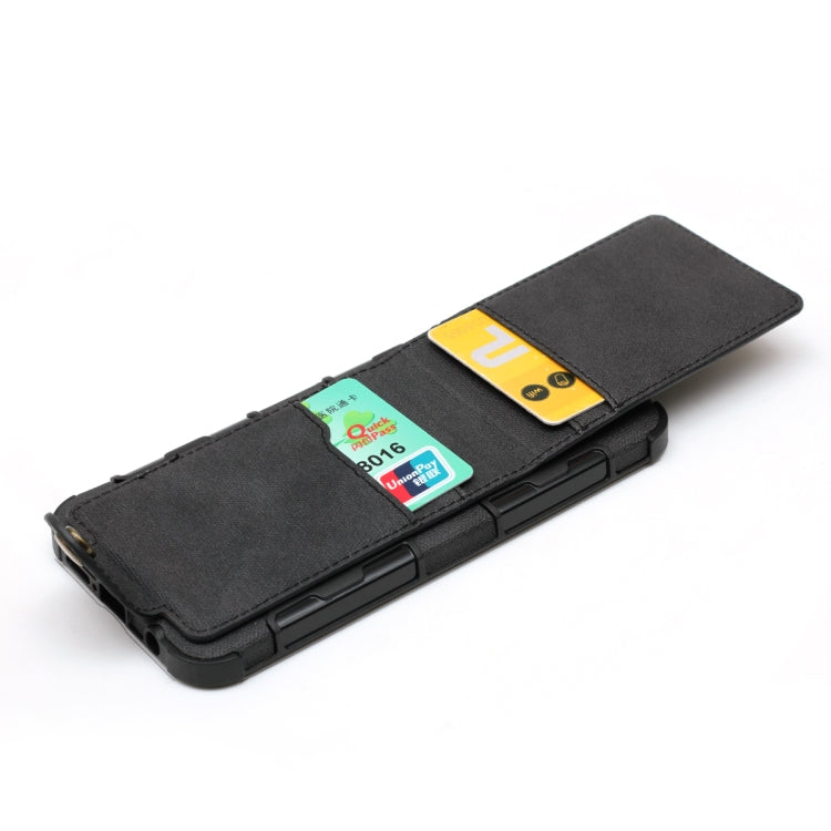 For Huawei P20 Lite Cloth Texture + TPU Shockproof Protective Case with Vertical Flip Card Slots