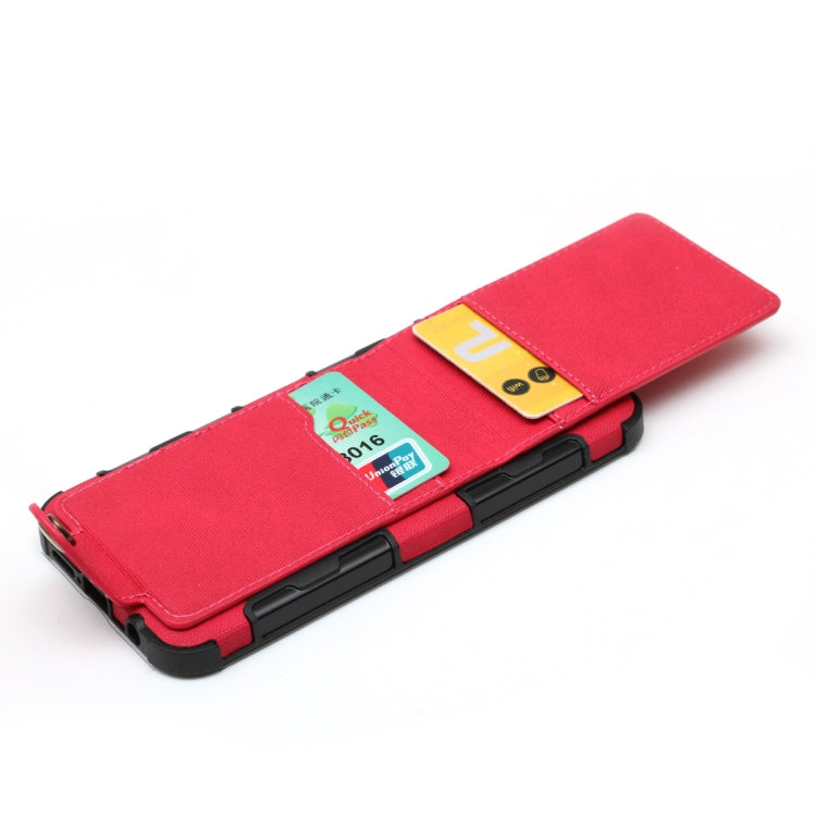 For Huawei P20 Lite Cloth Texture + TPU Shockproof Protective Case with Vertical Flip Card Slots