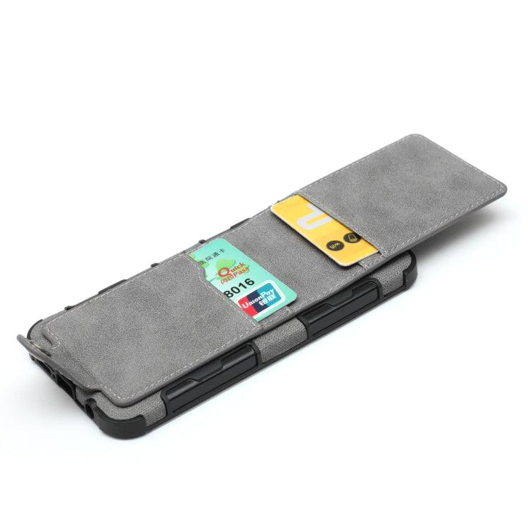 For Huawei P20 Lite Cloth Texture + TPU Shockproof Protective Case with Vertical Flip Card Slots