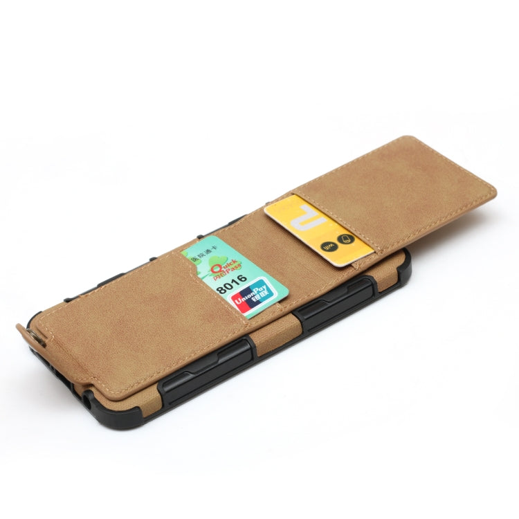 For Huawei P20 Lite Cloth Texture + TPU Shockproof Protective Case with Vertical Flip Card Slots
