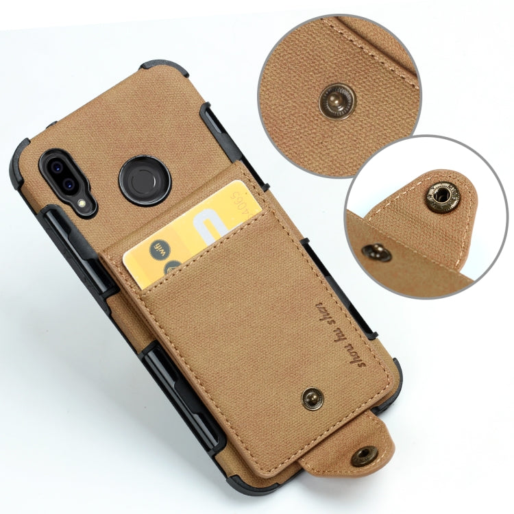 For Huawei P20 Lite Cloth Texture + TPU Shockproof Protective Case with Vertical Flip Card Slots