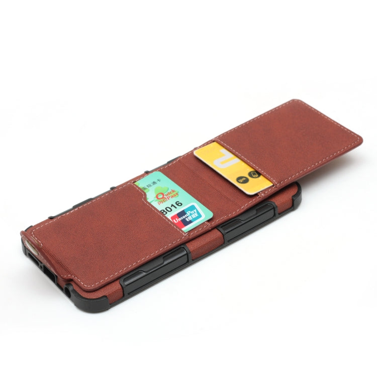 For Huawei P20 Lite Cloth Texture + TPU Shockproof Protective Case with Vertical Flip Card Slots