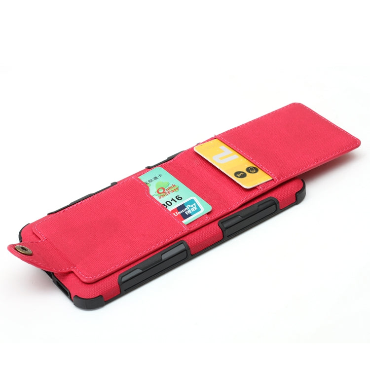 For Huawei P20 Cloth Texture + TPU Shockproof Protective Case with Vertical Flip Card Slots