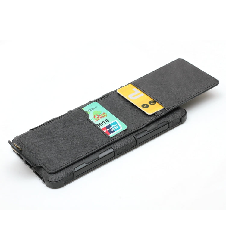 For Huawei P20 Pro Cloth Texture + TPU Shockproof Protective Case with Vertical Flip Card Slots