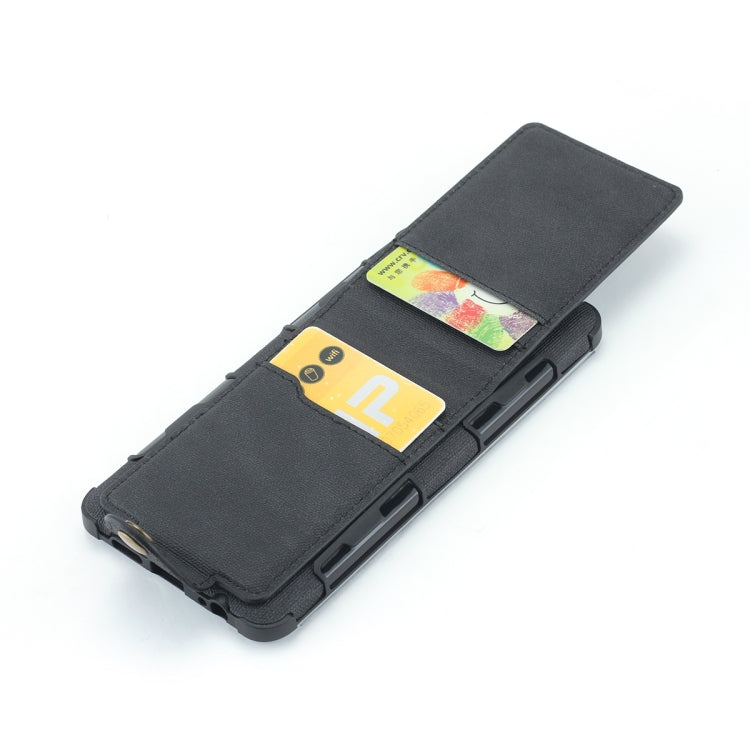 For Huawei P30 Cloth Texture + TPU Shockproof Protective Case with Vertical Flip Card Slots