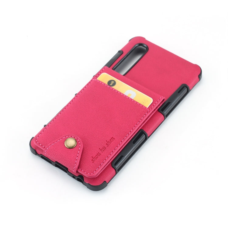 For Huawei P30 Cloth Texture + TPU Shockproof Protective Case with Vertical Flip Card Slots