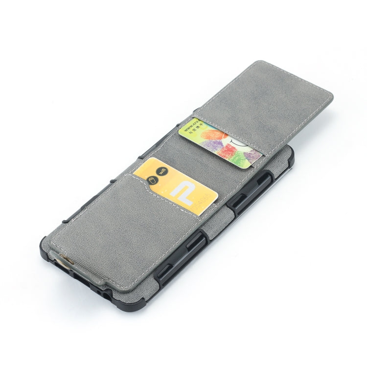 For Huawei P30 Cloth Texture + TPU Shockproof Protective Case with Vertical Flip Card Slots