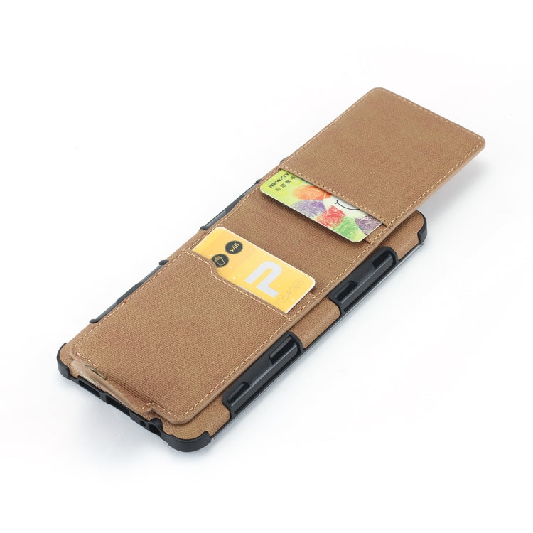 For Huawei P30 Cloth Texture + TPU Shockproof Protective Case with Vertical Flip Card Slots