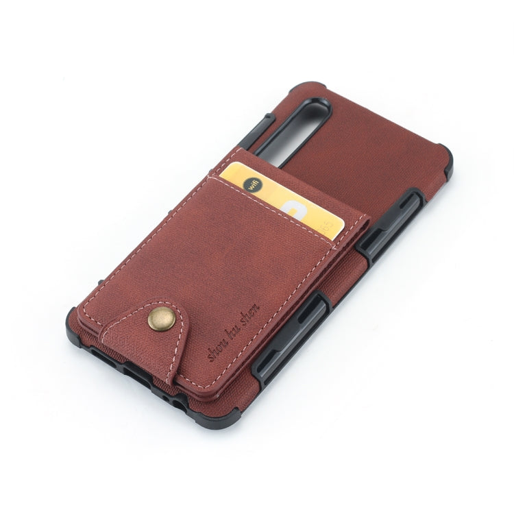 For Huawei P30 Cloth Texture + TPU Shockproof Protective Case with Vertical Flip Card Slots