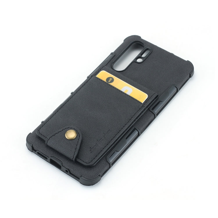 For Huawei P30 Pro Cloth Texture + TPU Shockproof Protective Case with Vertical Flip Card Slots