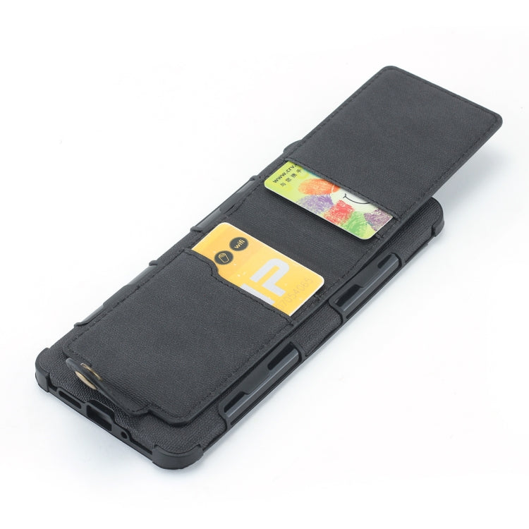 For Huawei P30 Pro Cloth Texture + TPU Shockproof Protective Case with Vertical Flip Card Slots