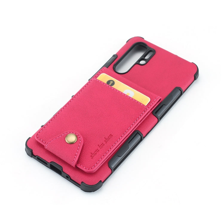 For Huawei P30 Pro Cloth Texture + TPU Shockproof Protective Case with Vertical Flip Card Slots