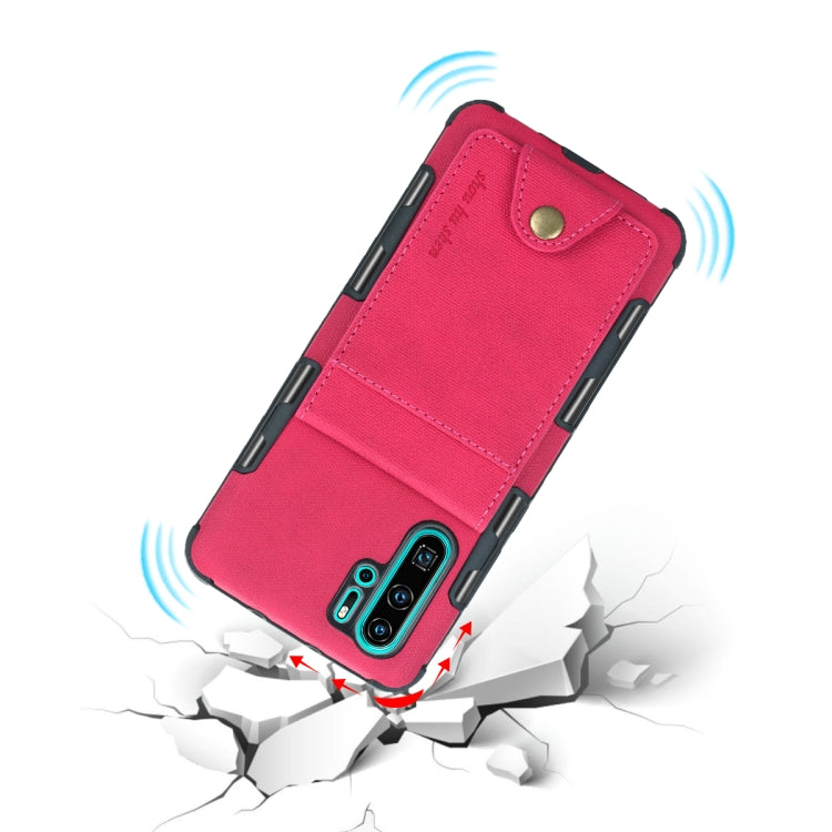 For Huawei P30 Pro Cloth Texture + TPU Shockproof Protective Case with Vertical Flip Card Slots