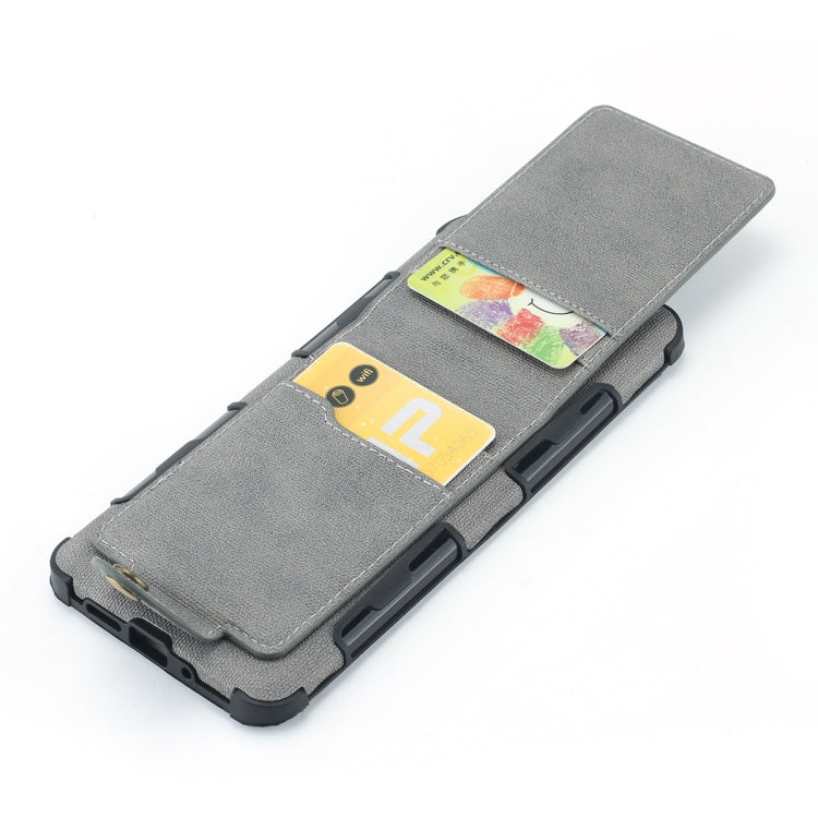 For Huawei P30 Pro Cloth Texture + TPU Shockproof Protective Case with Vertical Flip Card Slots