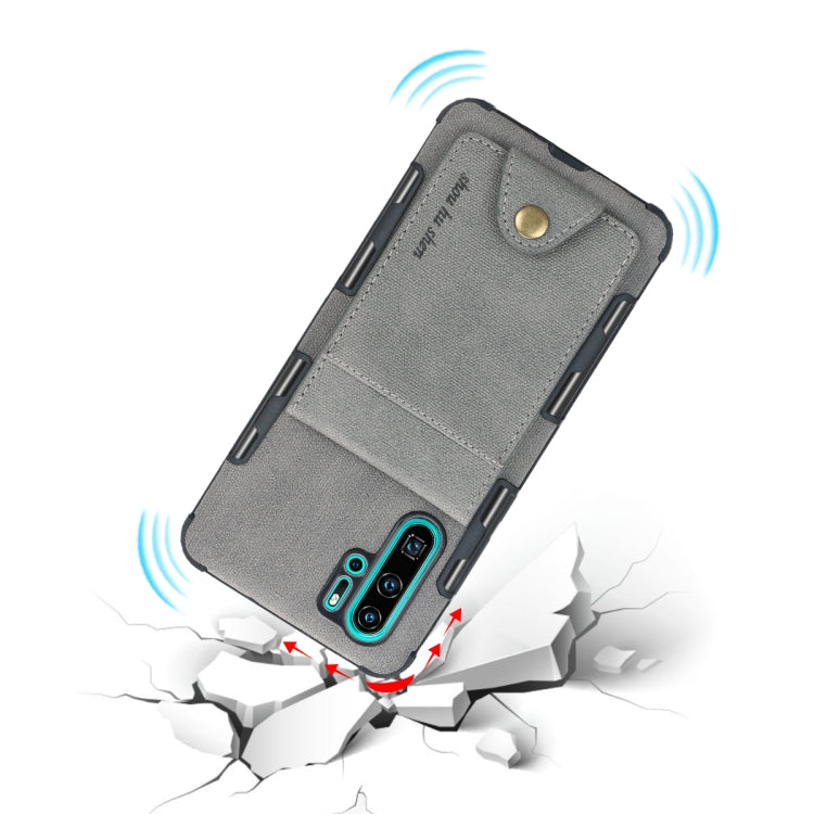 For Huawei P30 Pro Cloth Texture + TPU Shockproof Protective Case with Vertical Flip Card Slots
