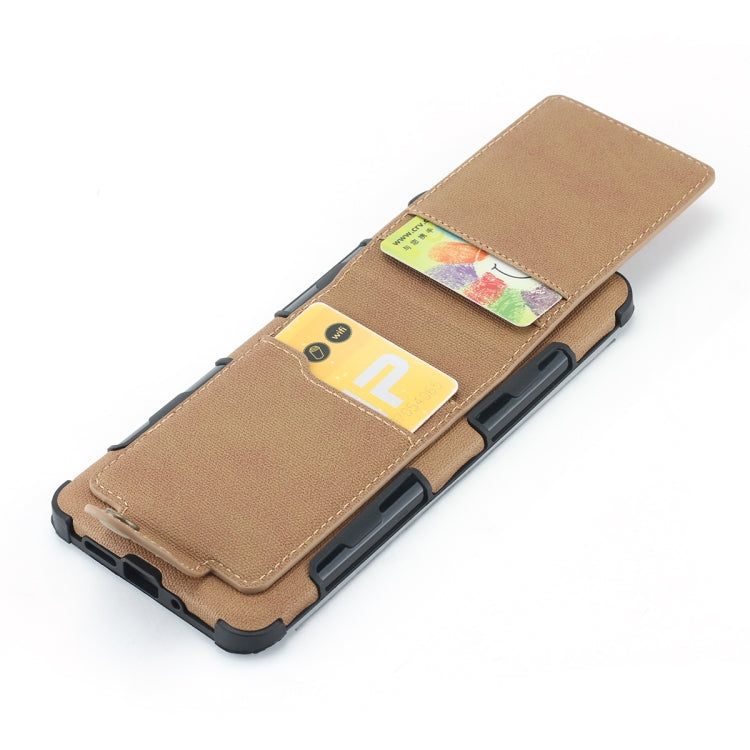 For Huawei P30 Pro Cloth Texture + TPU Shockproof Protective Case with Vertical Flip Card Slots