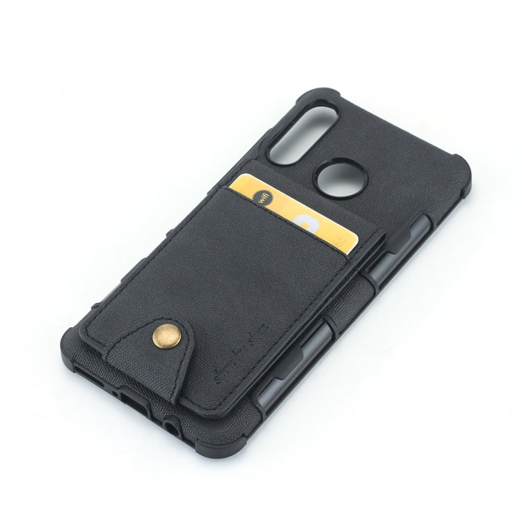 For Huawei P30 Lite Cloth Texture + TPU Shockproof Protective Case with Vertical Flip Card Slots