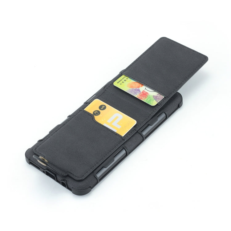 For Huawei P30 Lite Cloth Texture + TPU Shockproof Protective Case with Vertical Flip Card Slots