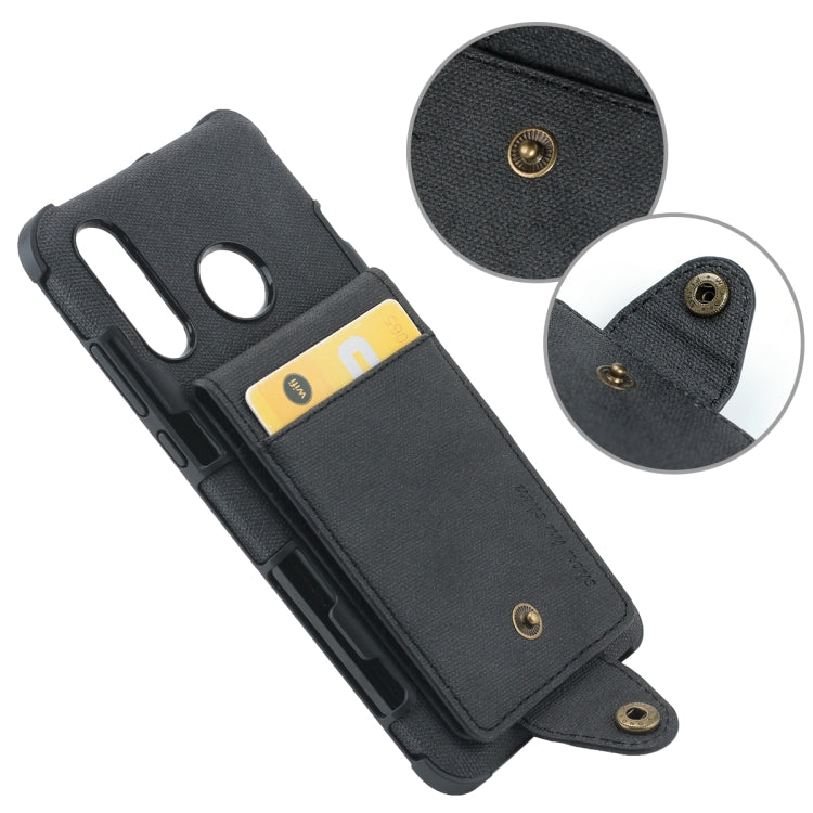 For Huawei P30 Lite Cloth Texture + TPU Shockproof Protective Case with Vertical Flip Card Slots
