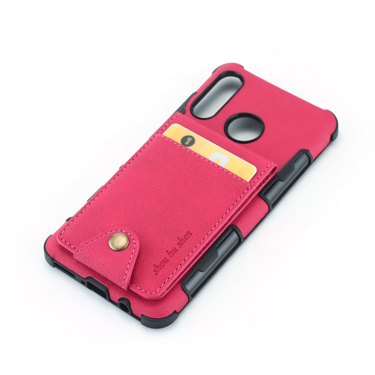 For Huawei P30 Lite Cloth Texture + TPU Shockproof Protective Case with Vertical Flip Card Slots