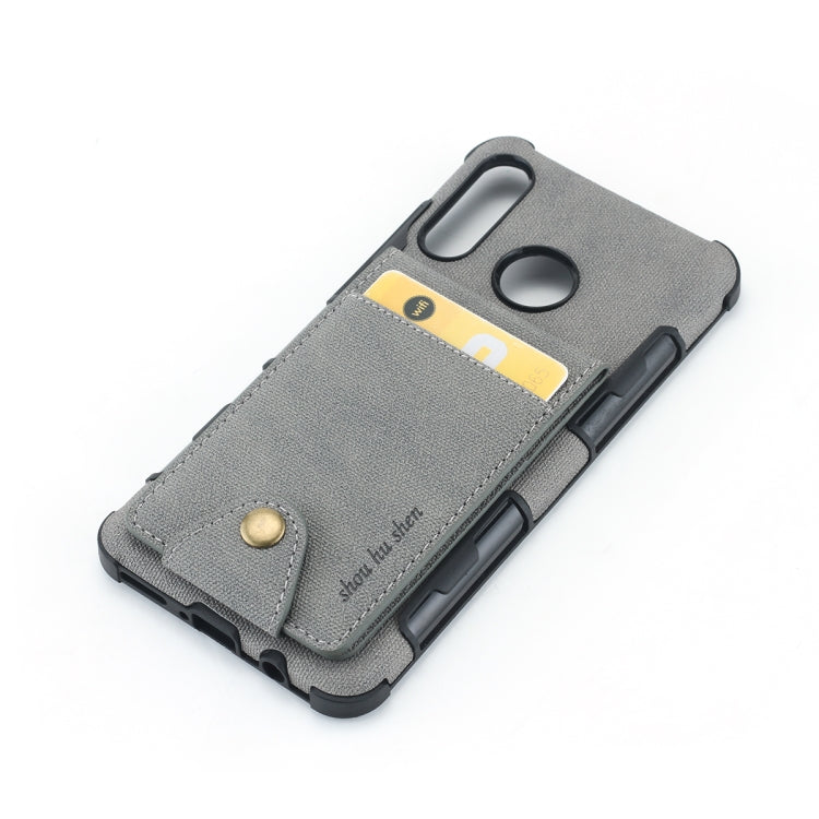 For Huawei P30 Lite Cloth Texture + TPU Shockproof Protective Case with Vertical Flip Card Slots