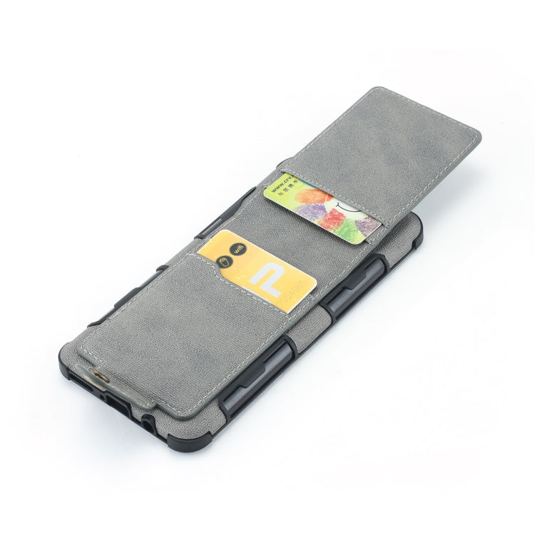 For Huawei P30 Lite Cloth Texture + TPU Shockproof Protective Case with Vertical Flip Card Slots