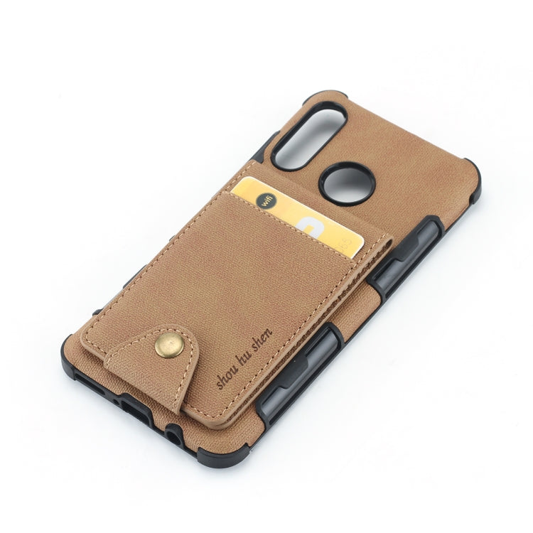 For Huawei P30 Lite Cloth Texture + TPU Shockproof Protective Case with Vertical Flip Card Slots
