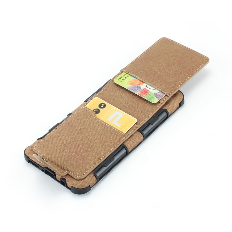 For Huawei P30 Lite Cloth Texture + TPU Shockproof Protective Case with Vertical Flip Card Slots