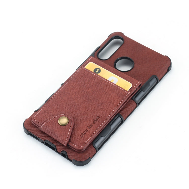 For Huawei P30 Lite Cloth Texture + TPU Shockproof Protective Case with Vertical Flip Card Slots