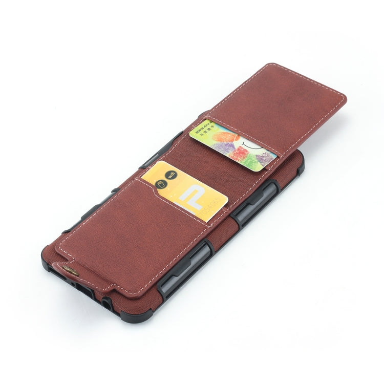 For Huawei P30 Lite Cloth Texture + TPU Shockproof Protective Case with Vertical Flip Card Slots