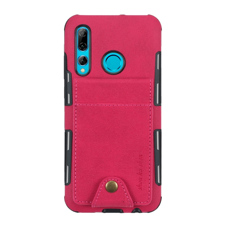 For Huawei P Smart+ 2019 Cloth Texture + TPU Shockproof Protective Case with Vertical Flip Card Slots