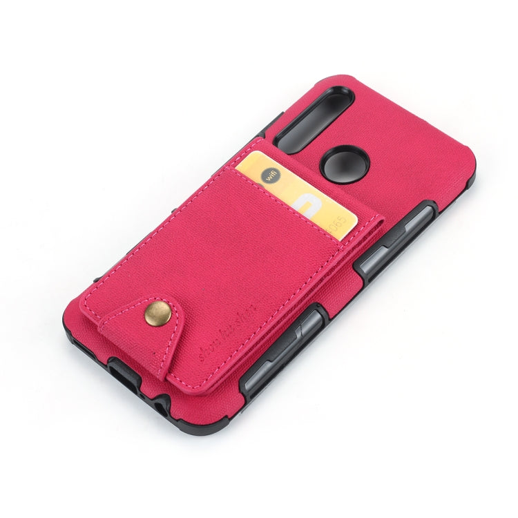 For Huawei P Smart+ 2019 Cloth Texture + TPU Shockproof Protective Case with Vertical Flip Card Slots